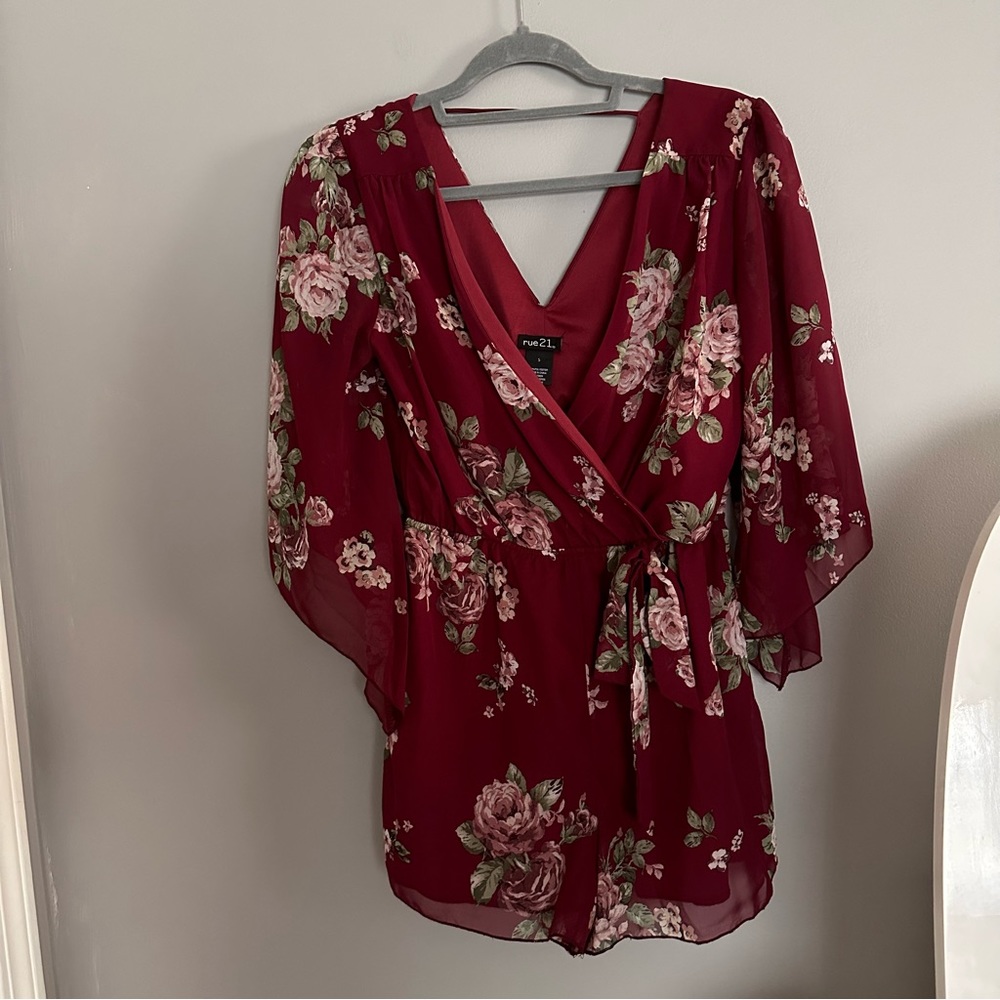 Maroon Floral Rue 21 Romper